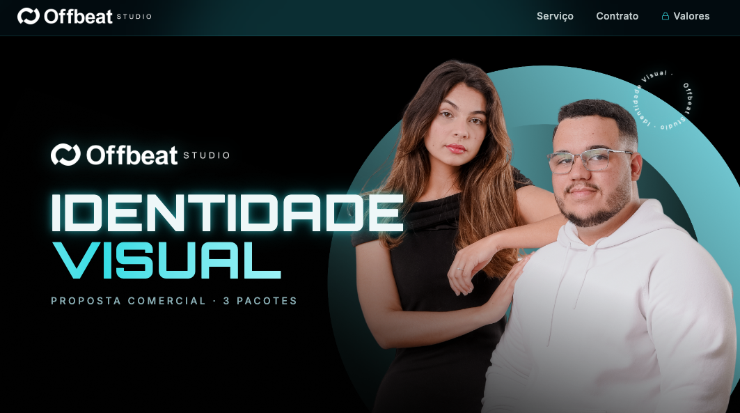 Prévia do site de identidade visual da Offbeat Studio